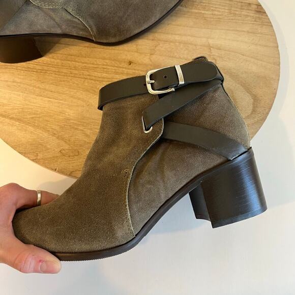 Charles David Italy Made Earth Tone Suede Leather Buckle Boot Size 39/8 - Picture 9 of 11